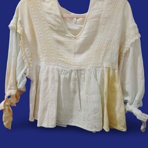 Ella Moss Ivory Textured Blouse